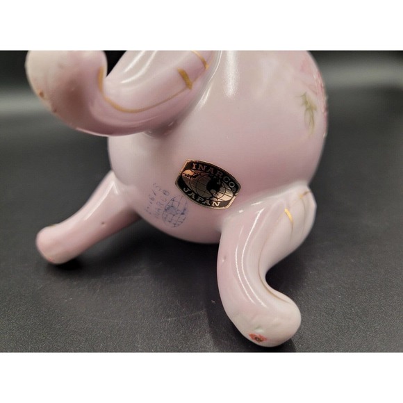 VTG Inarco Egg Vase Three Leg Handpainted Pink Floral Easter Spring Japan Retro - Picture 6 of 7
